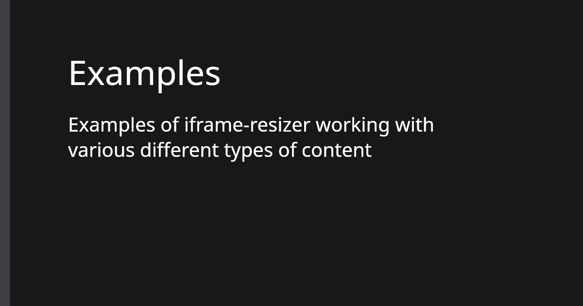 Examples | iframe-resizer